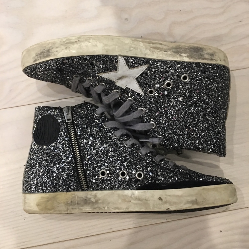 Golden Goose France Glitter Hi-Tops sz 40